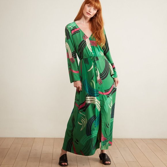 The Odells Dresses & Skirts - The Odells Paloma Paint-Swiped Maxi Kimono Dress